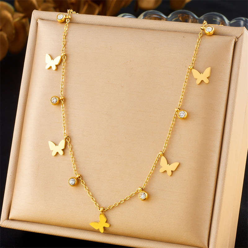 CZ Butterfly Tassel Necklace S - đánh giá và giá Butterfly Clasp Deployant