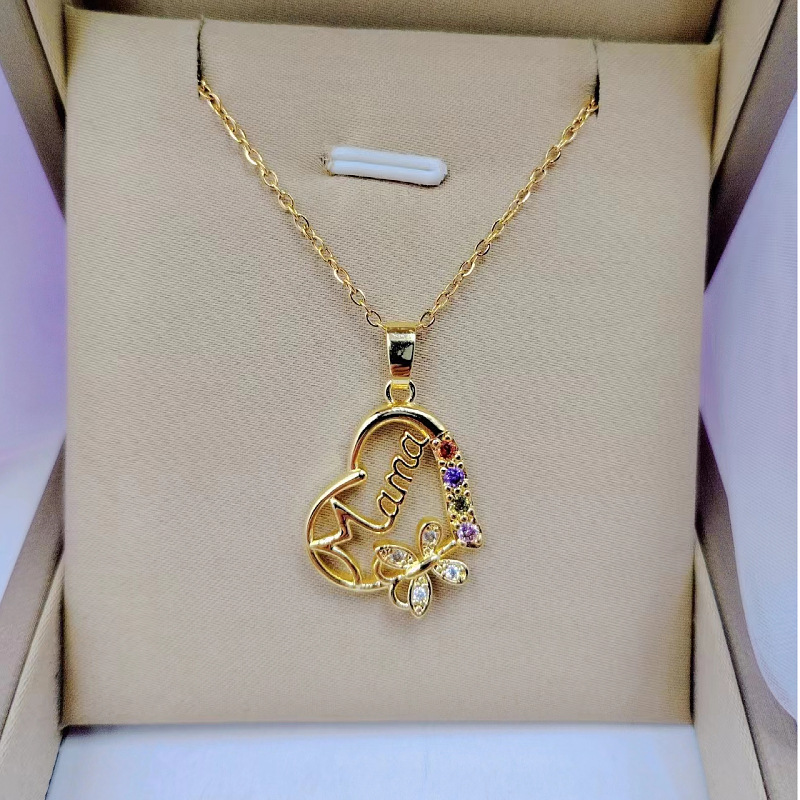 Multi-color Crystal Heart Mama - đánh giá và giá Butterfly Clasp Deployant